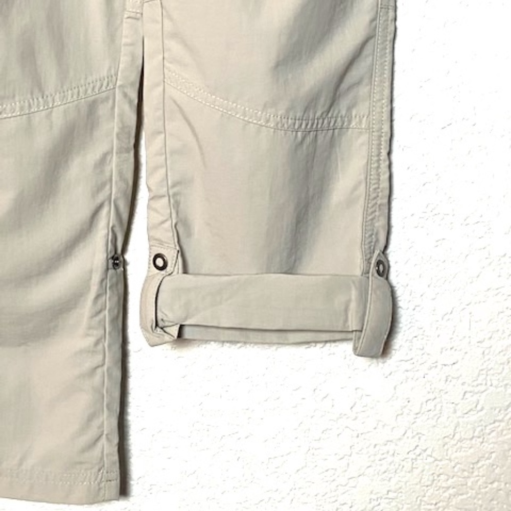 🍍White Sierra NWT Girls Beige Cargo Roll Up Pants - Picture 3 of 8